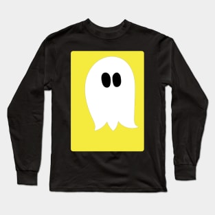 Cute ghost cartoon with BOO text in a yellow frame Long Sleeve T-Shirt